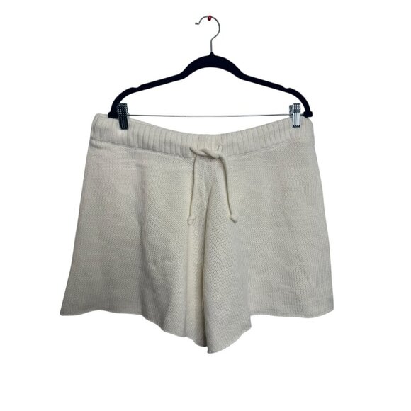 NWT WeWoreWhat Sweater Shorts XL Cozy Chunky Knit Pull-On Ivory Lounge Style - Picture 1 of 2